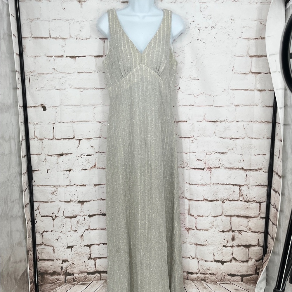 ✨VTG✨Silver Lurex Gown, Size M